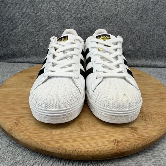 Adidas Superstar Shoes Mens Size 6 White Black Leather Low Top Sneakers FU7712